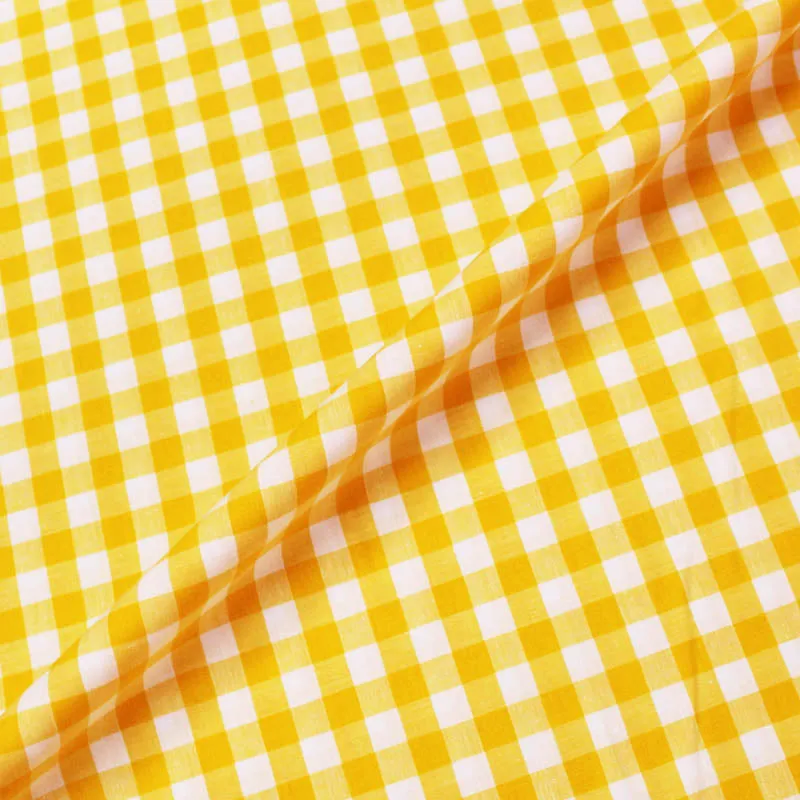 125CM REMNANT Dressmaking Cotton Gingham - Wide Width - Sunshine Yellow and White