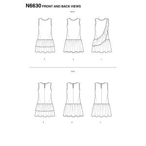 6630 New Look Sewing Pattern N6630 Children's And Girls' Dresses