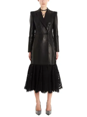 Alexander McQueen Lace Insert Trench Coat