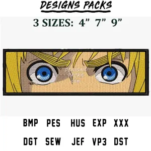 Armin Rectangle Anime Embroidery Design