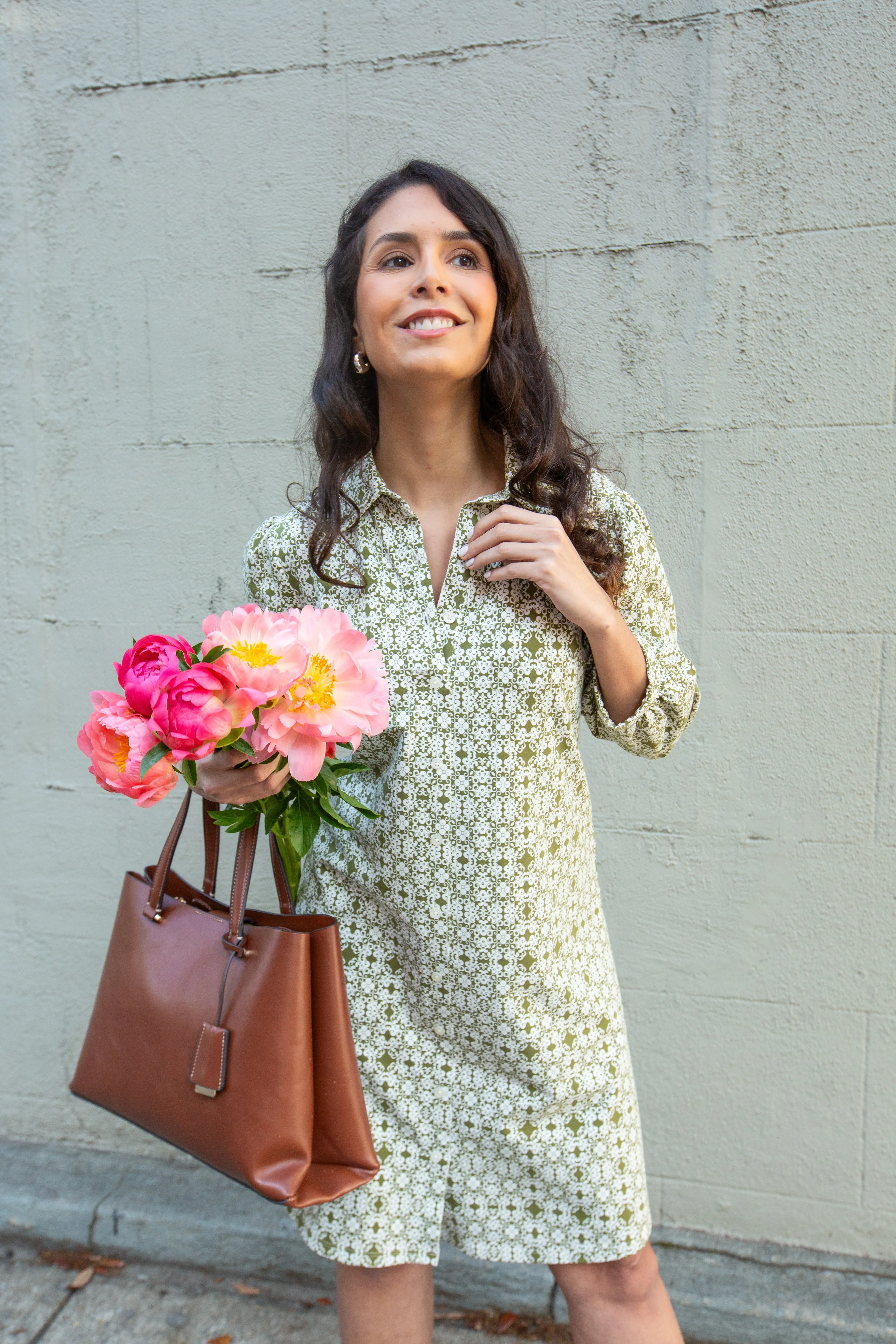 Ashlynn Dress in Green Tile