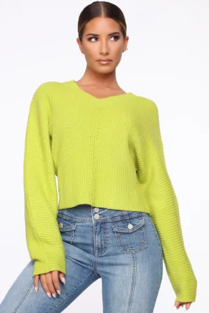 Baby Take Me Back Sweater - Lime