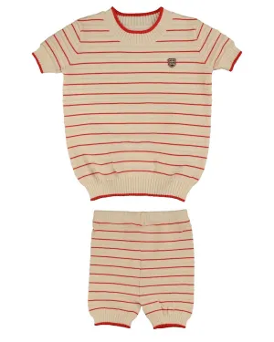 Belati Coral Textured Stripe 2PC