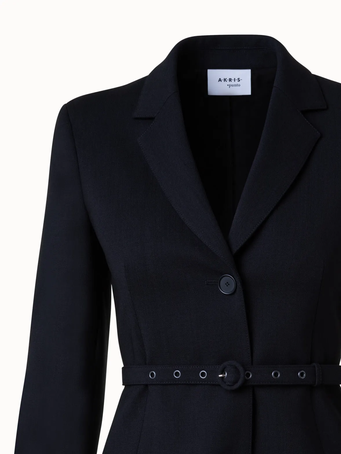 Belted Jacket in Stretch Wool Crêpe