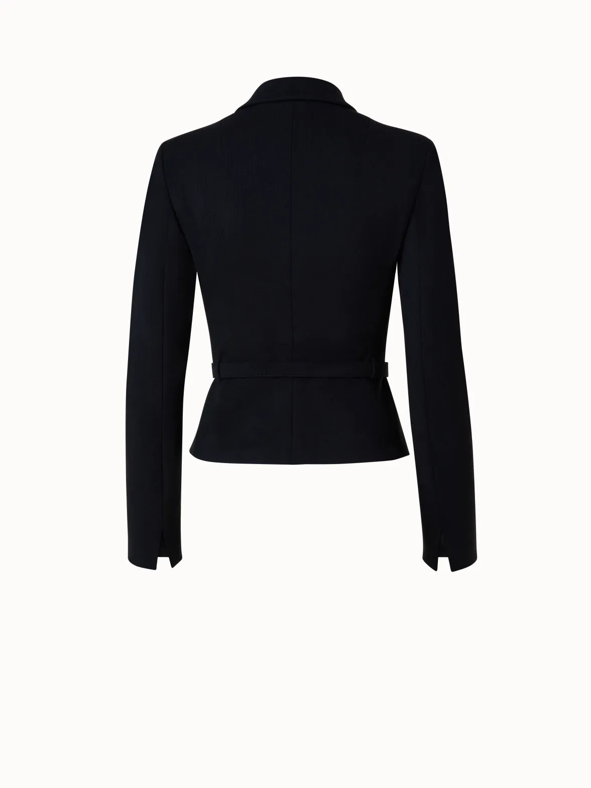 Belted Jacket in Stretch Wool Crêpe