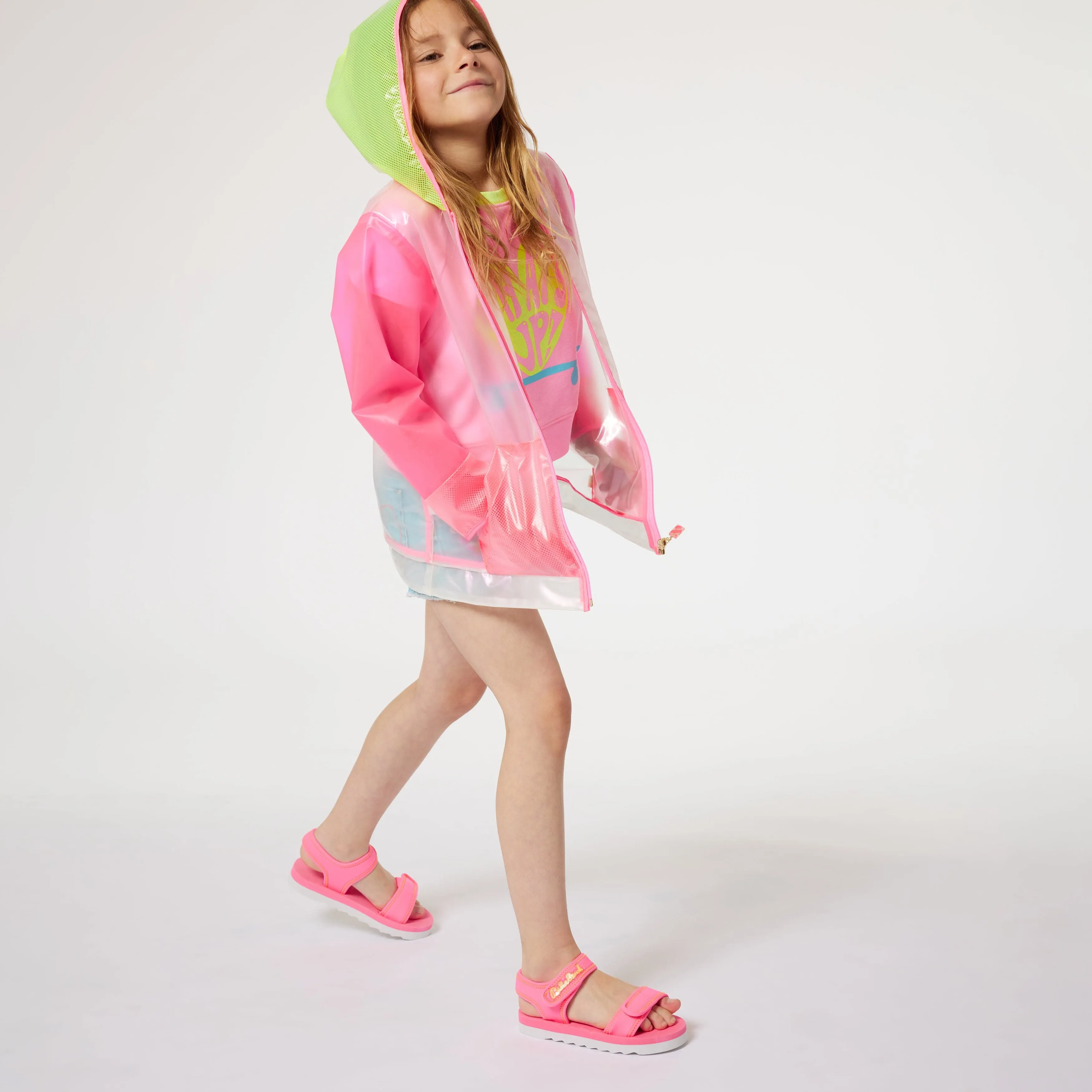 Billieblush Girls Transparent Raincoat in Multicolour