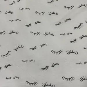 Black Eyelashes on Tencel/Cotton Jersey Fabric