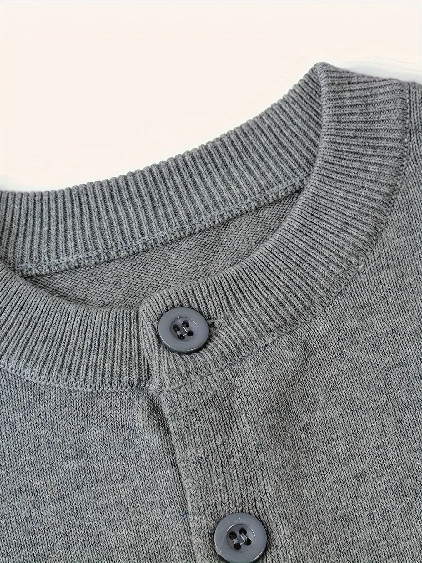 Boys Knit Cardigan, Preppy Style Long Sleeve Crew Neck Top For Fall/Winter