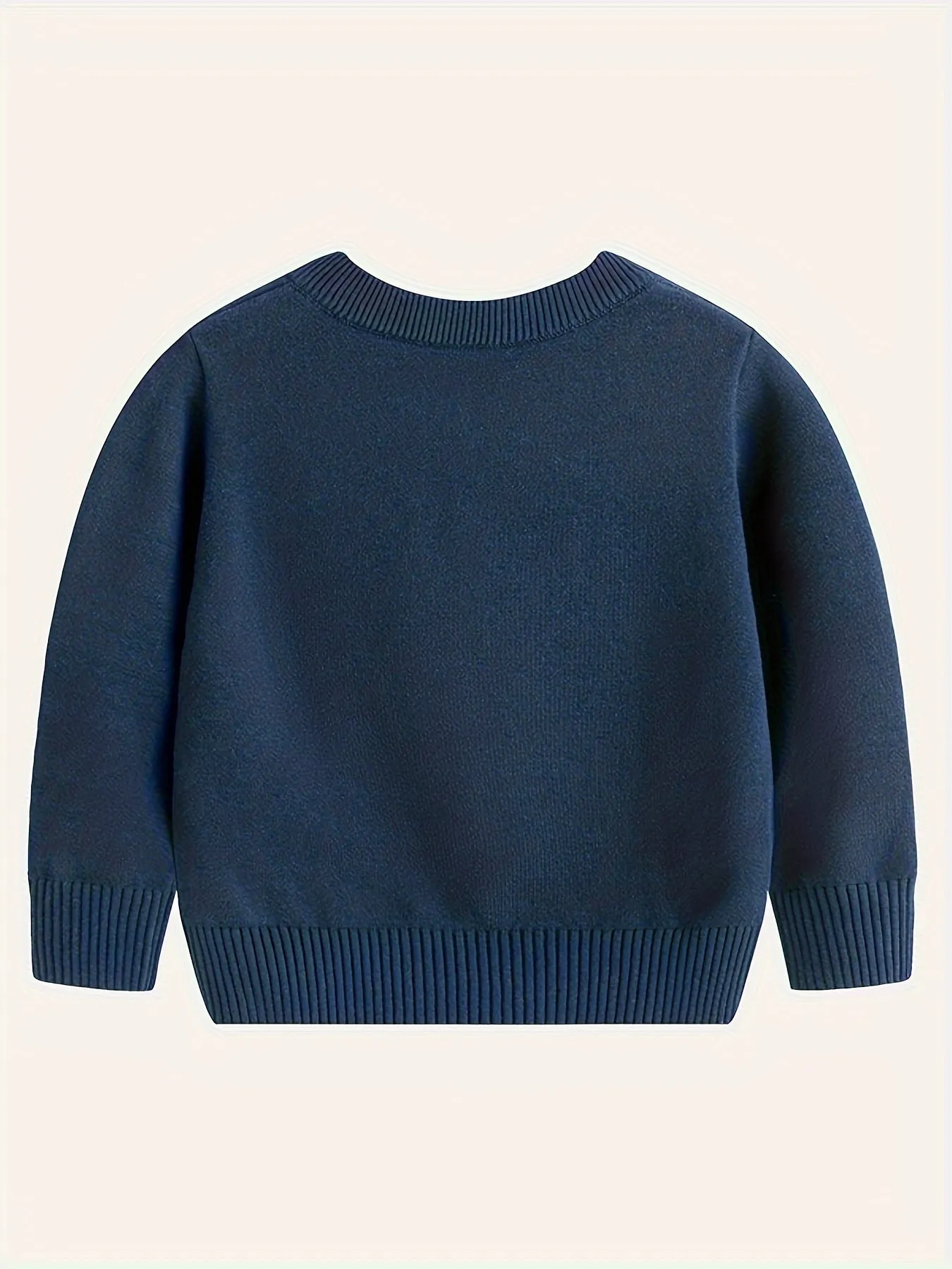 Boys Knit Cardigan, Preppy Style Long Sleeve Crew Neck Top For Fall/Winter