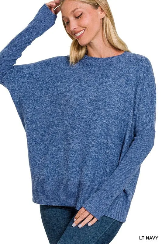 BRUSHED MELANGE HACCI DOLMAN SLEEVE SWEATER