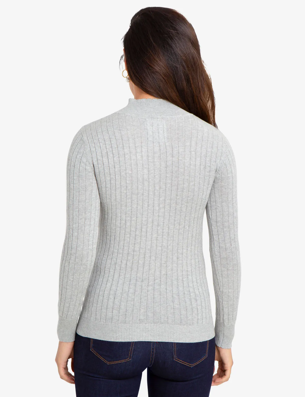 CABLE KNIT SWEATER WITH QUARTER ZIP