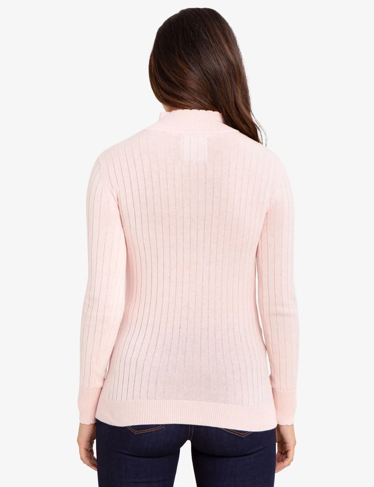 CABLE KNIT SWEATER WITH QUARTER ZIP