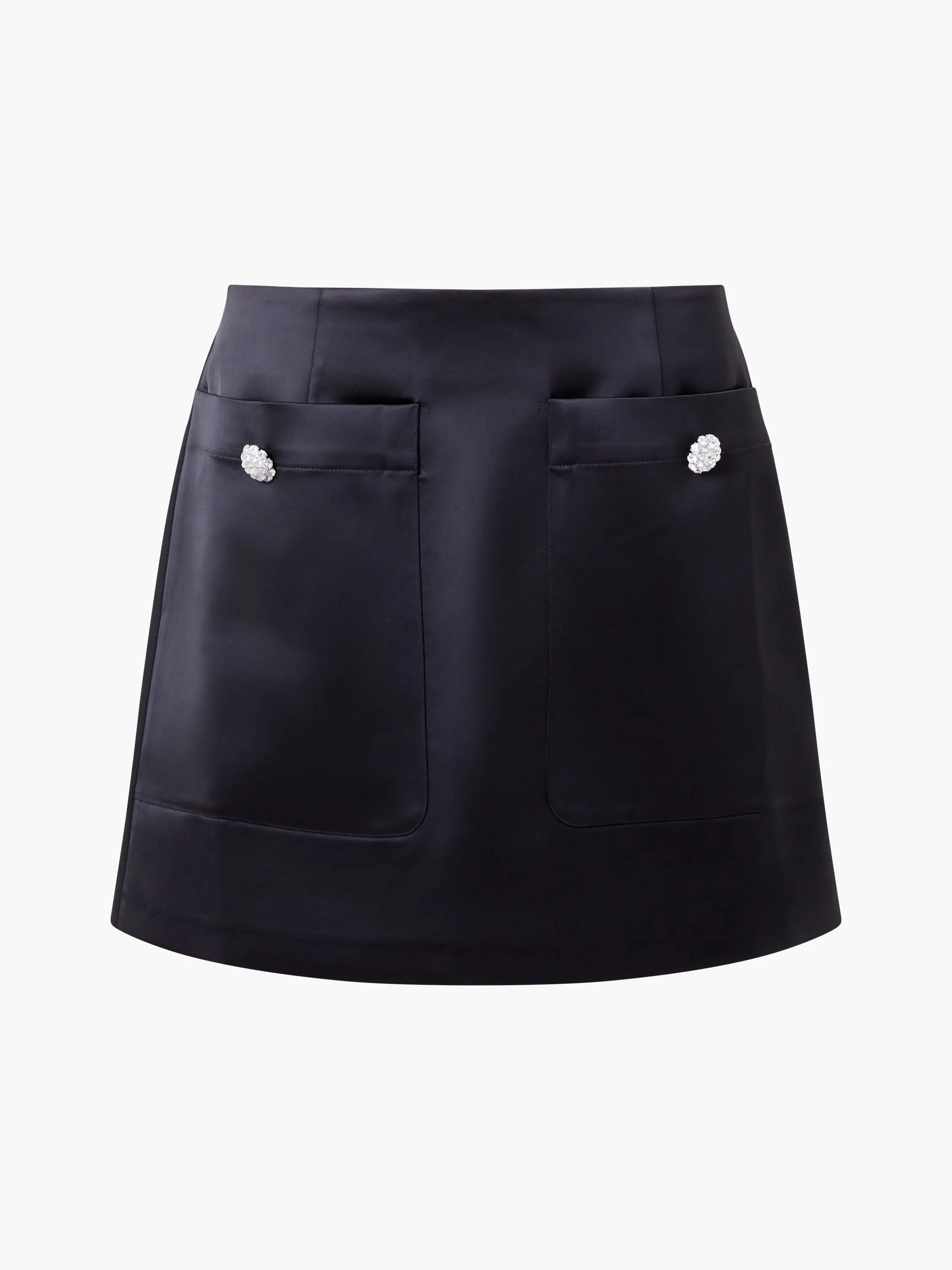 Carey Satin Embellished Pocket Mini Skirt