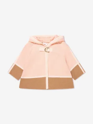 Chloé Baby Girls Two-Tone Knitted Coat in Pink