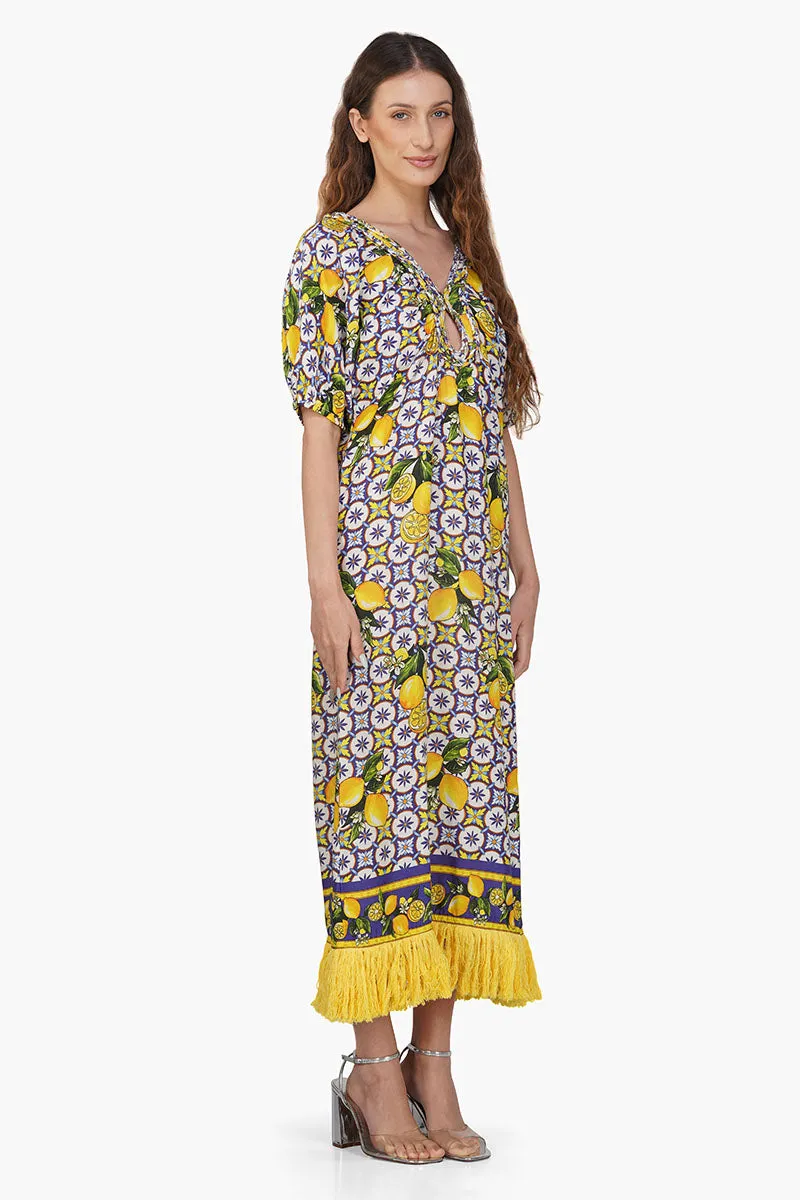 Citrus Lemon Printed Dress