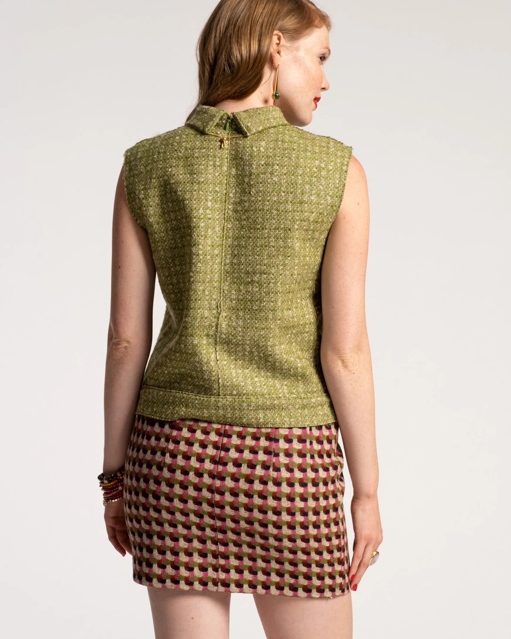 Colette Top Cedar Boucle Wool Green