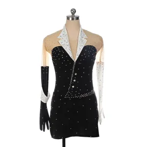 Competition Figure Skating Dress Tuxedo Look BSU12082