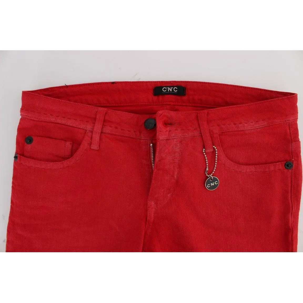 Costume National Chic Red Slim Fit Jeans