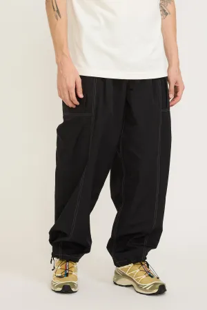 Crinkled Nylon Pants Black