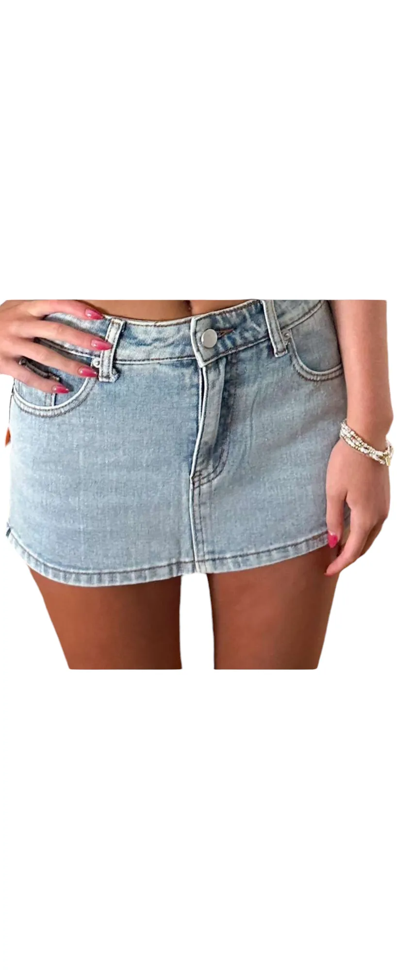 Denim Delight: Stylish Skort with Hidden Shorts