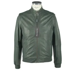 Emilio Romanelli Emerald Elegance Leather Jacket