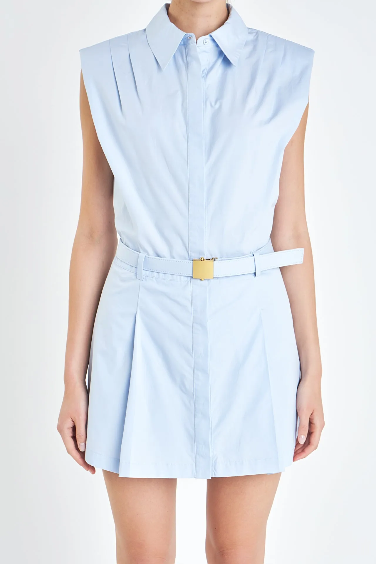 English Factory - Sleeveless Shirt Mini Dress