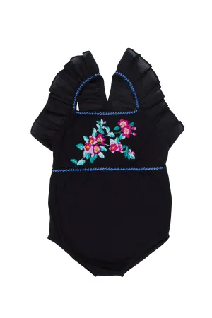 fawn leotard black with hand stitch