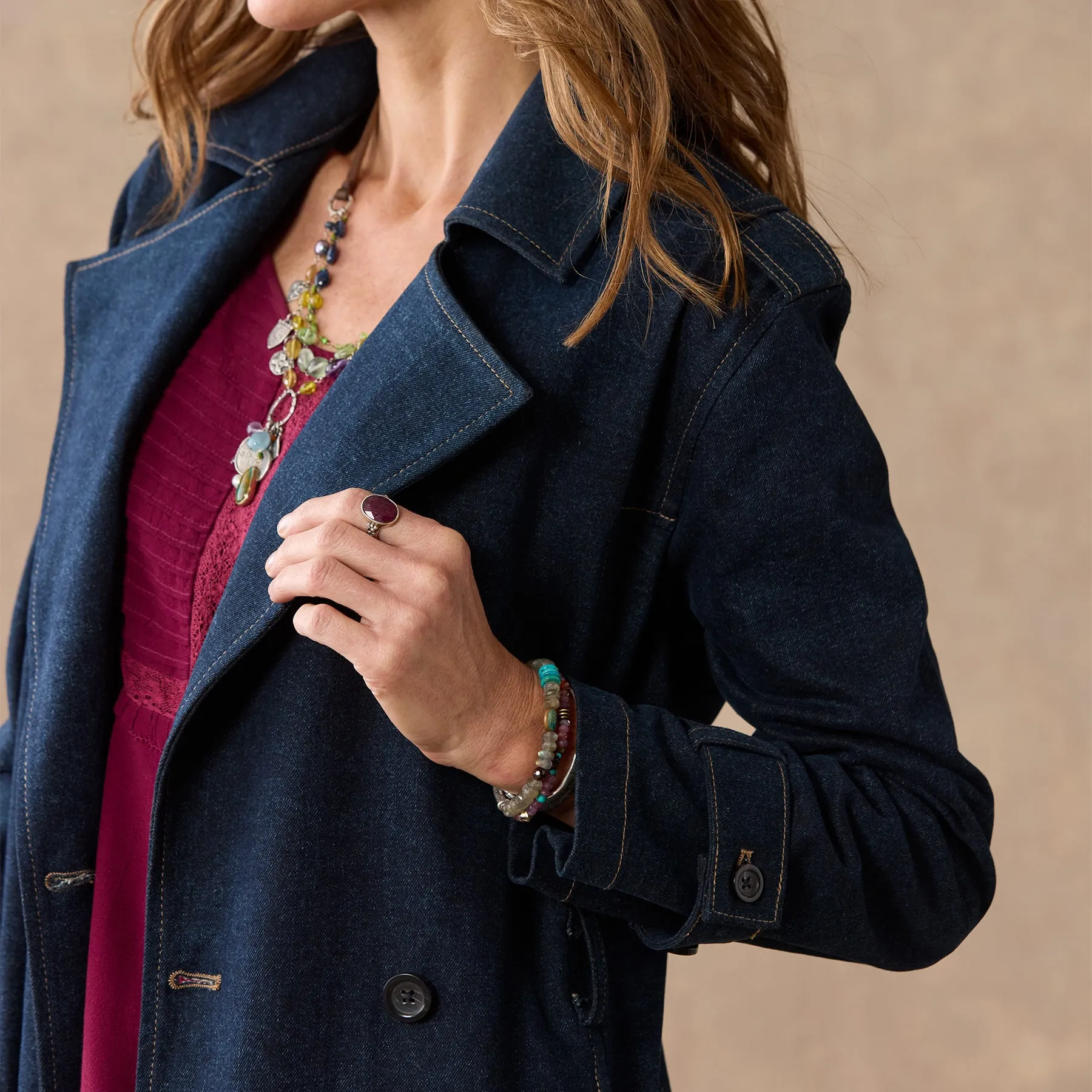 Faye Denim Trench Coat