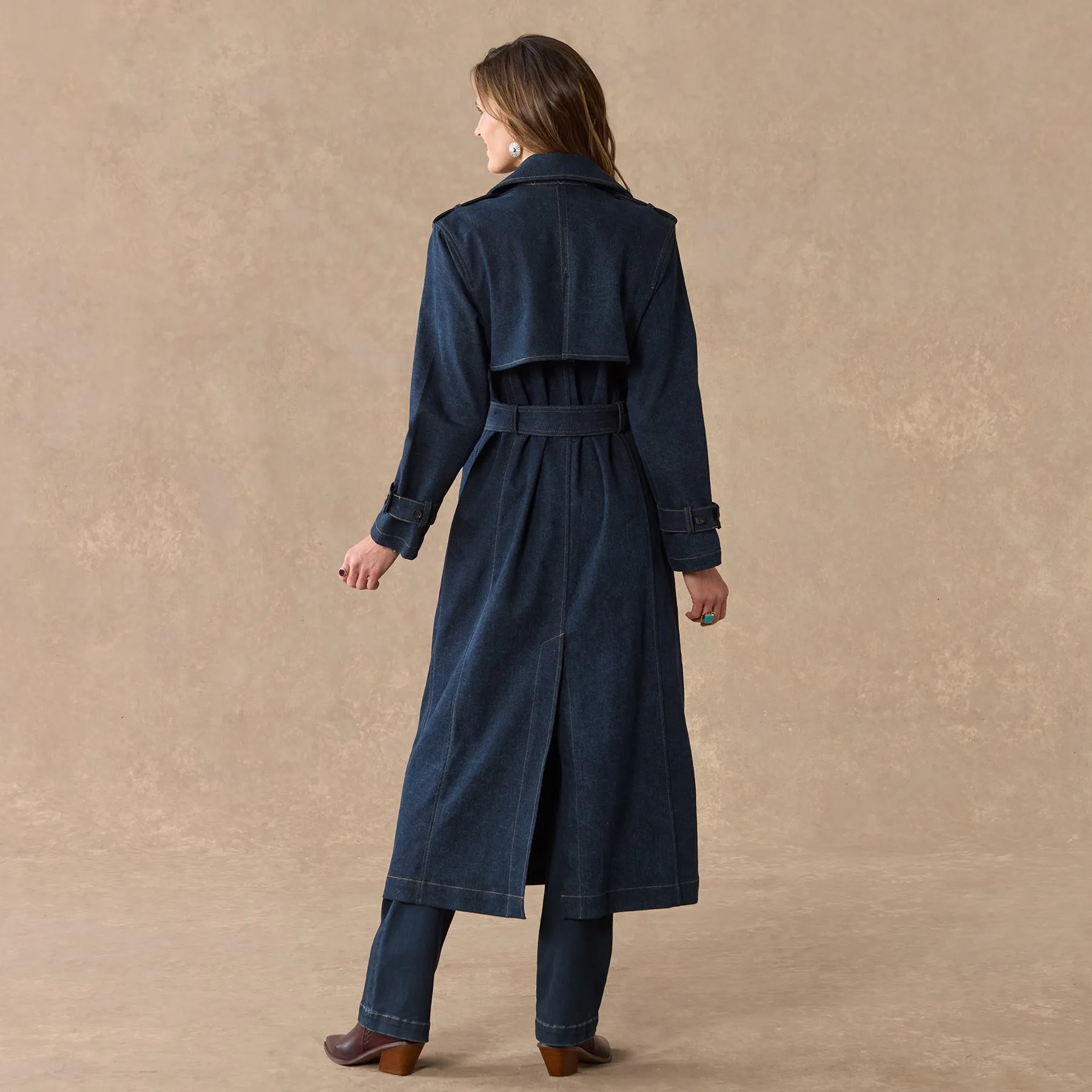 Faye Denim Trench Coat