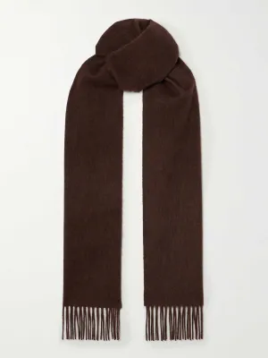 Fringed cashmere scarf