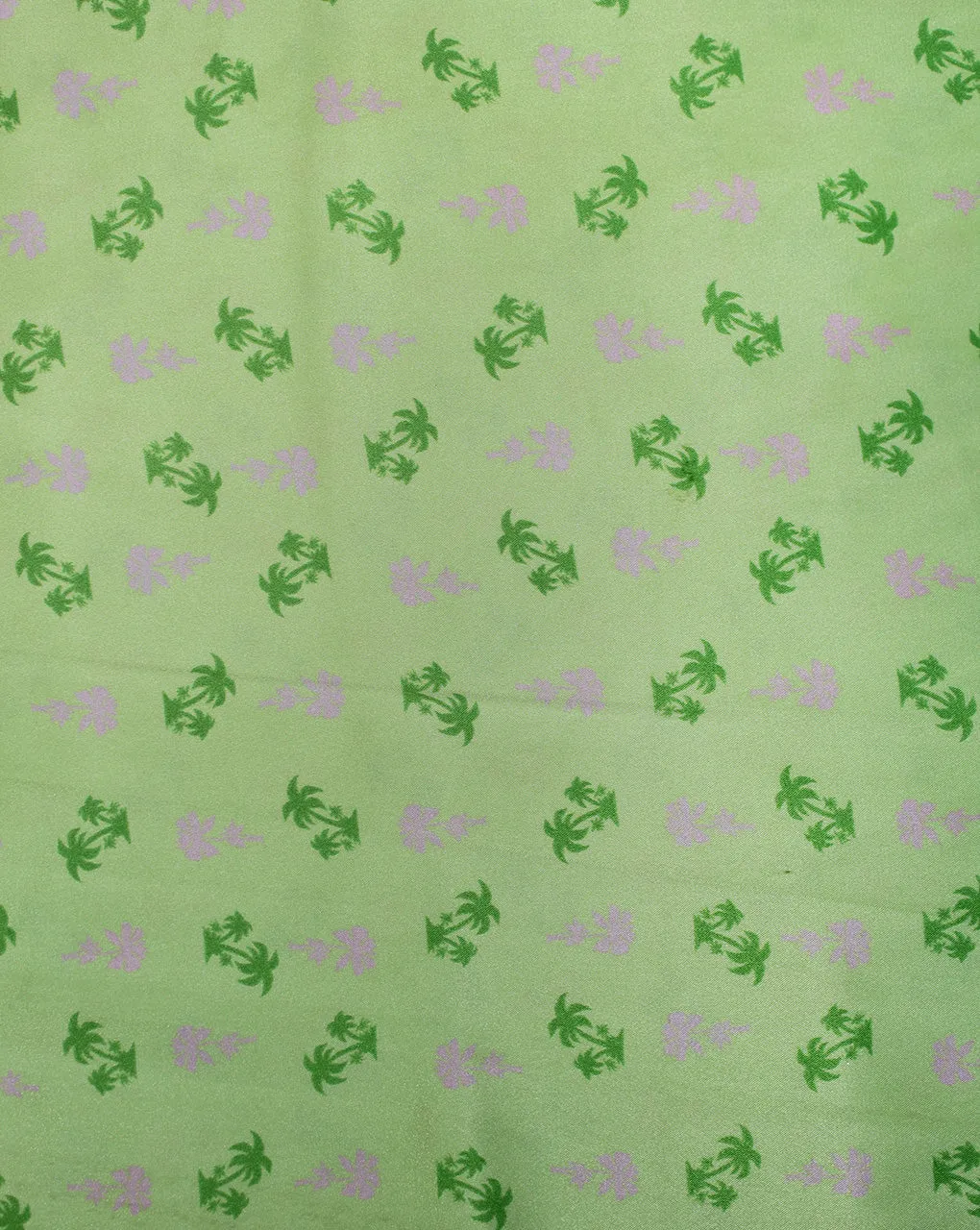 GREEN LEAF DESIGN POLYESTER SATIN PRINTED FABRIC