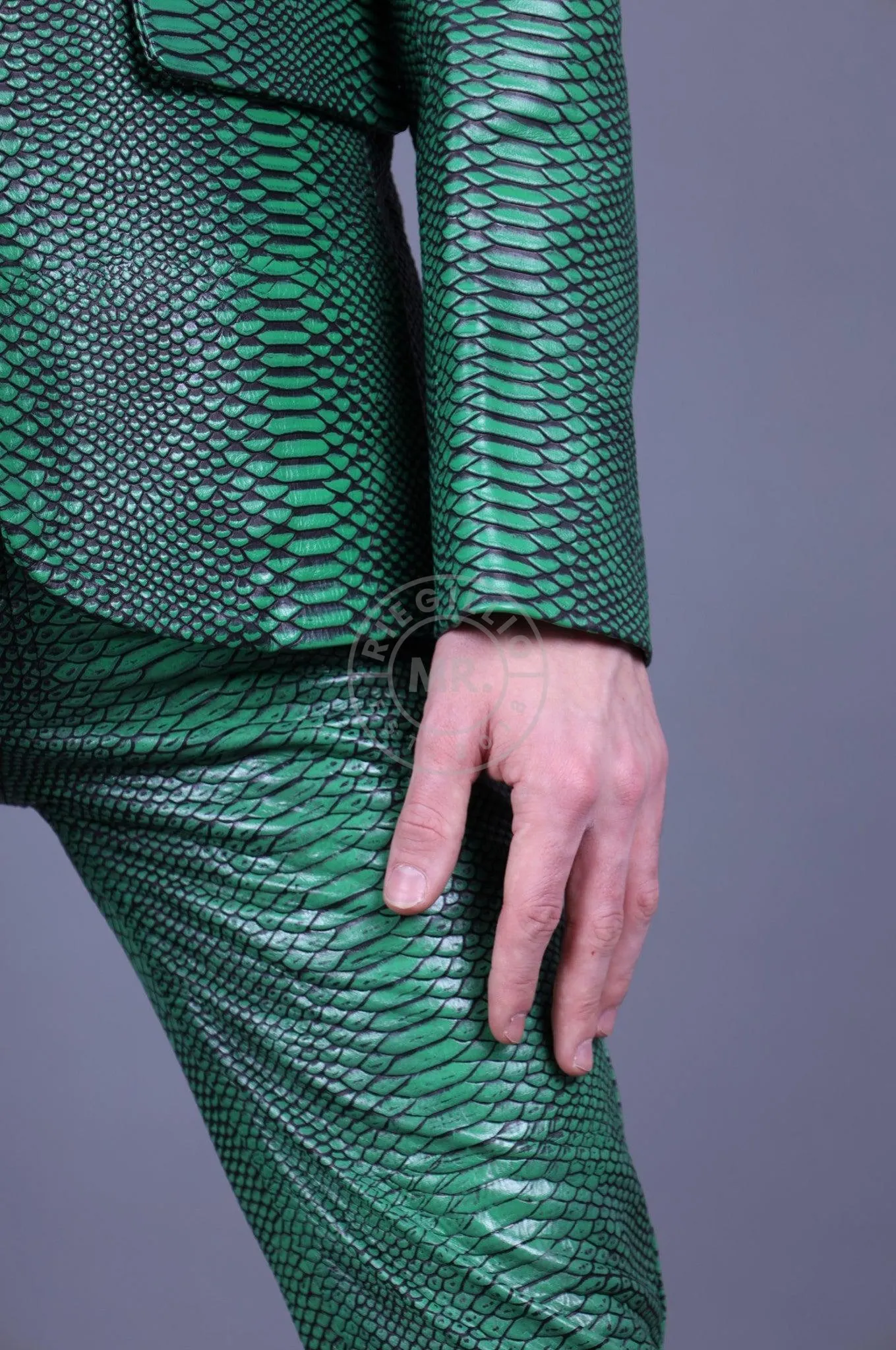 Green Leather Snake Blazer