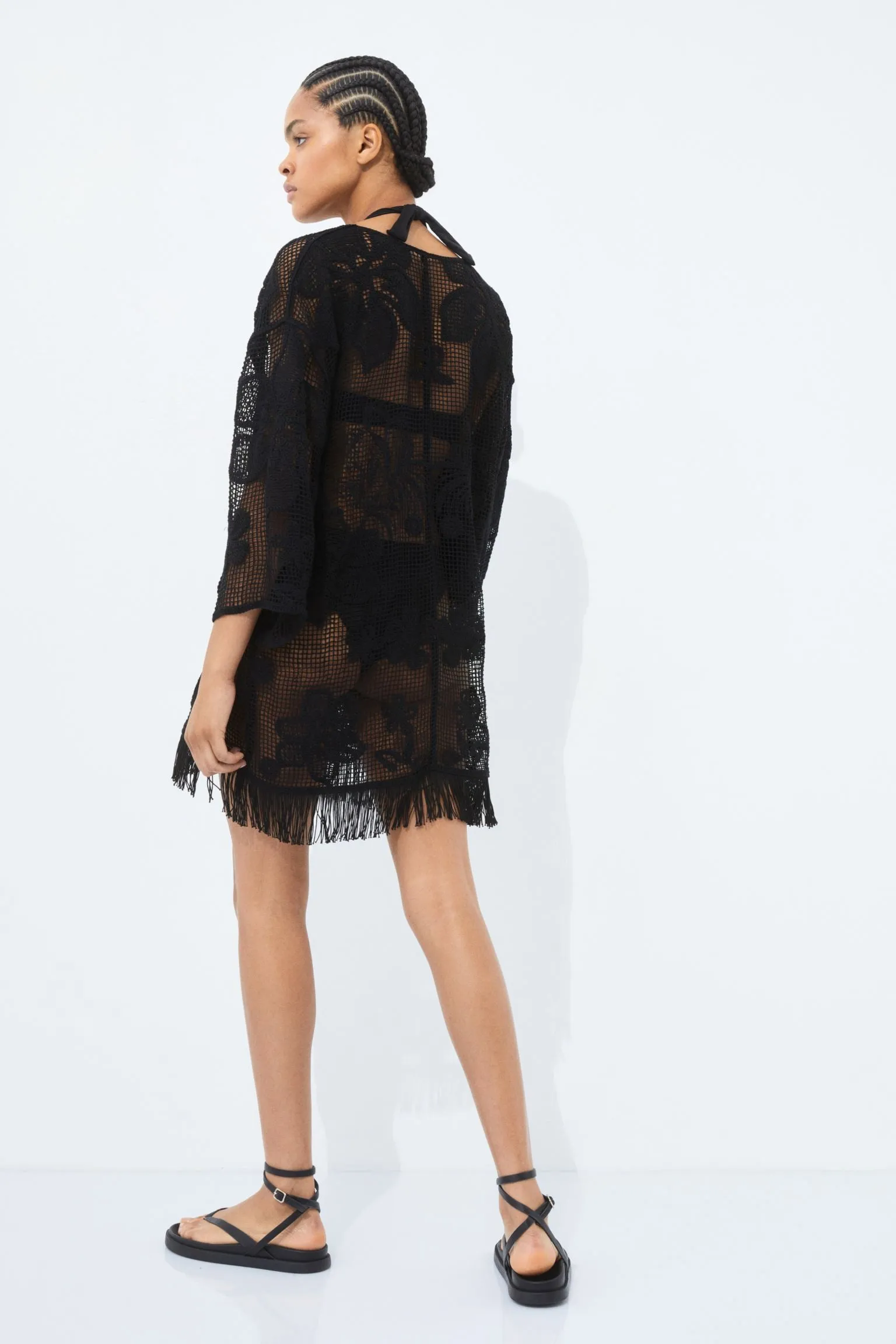 H&M Crochet-look Beach dress, black