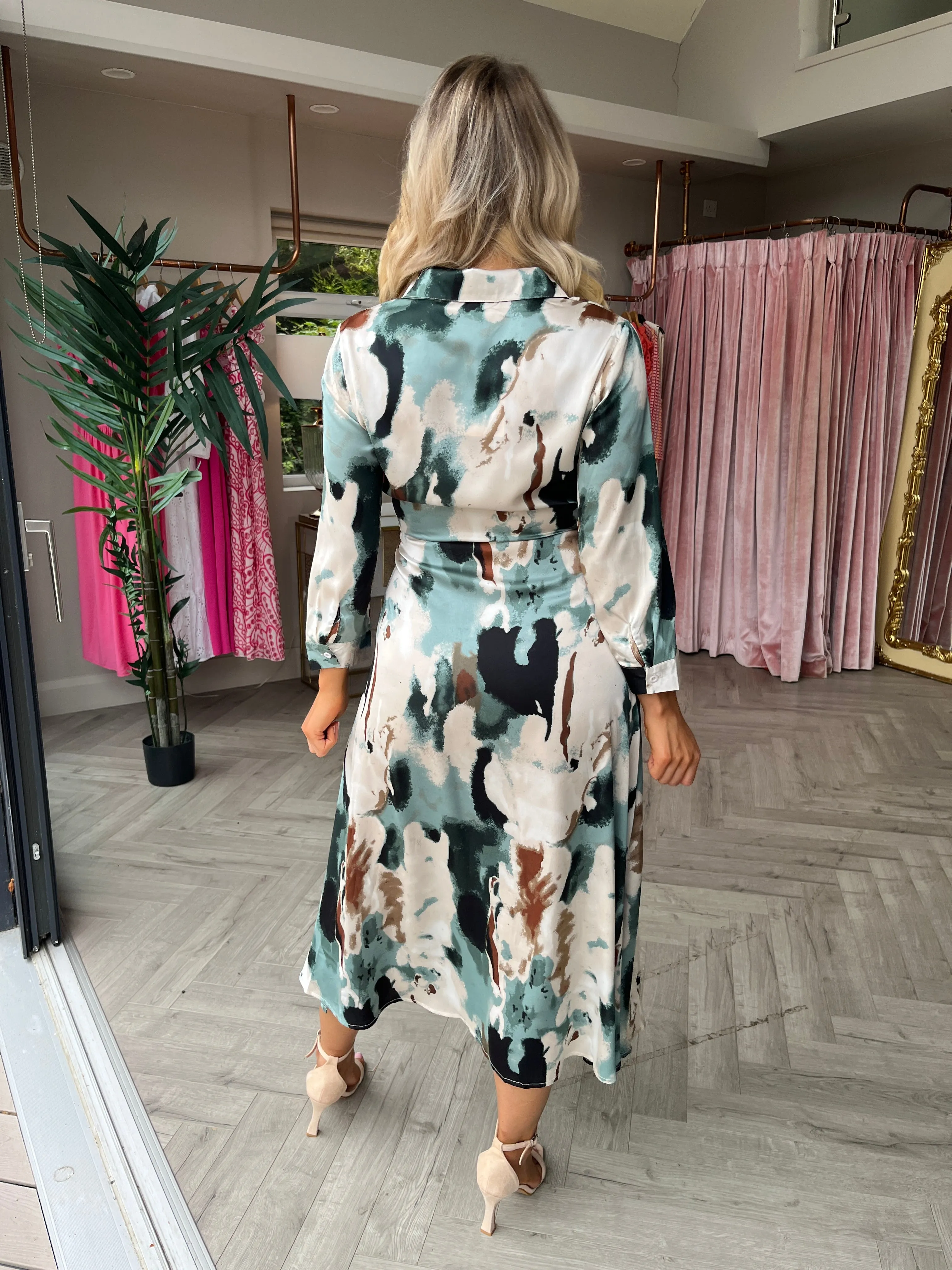 Isabella Abstract Shirt Dress