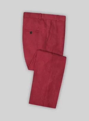 Italian Prato Red Dobby Linen Pants