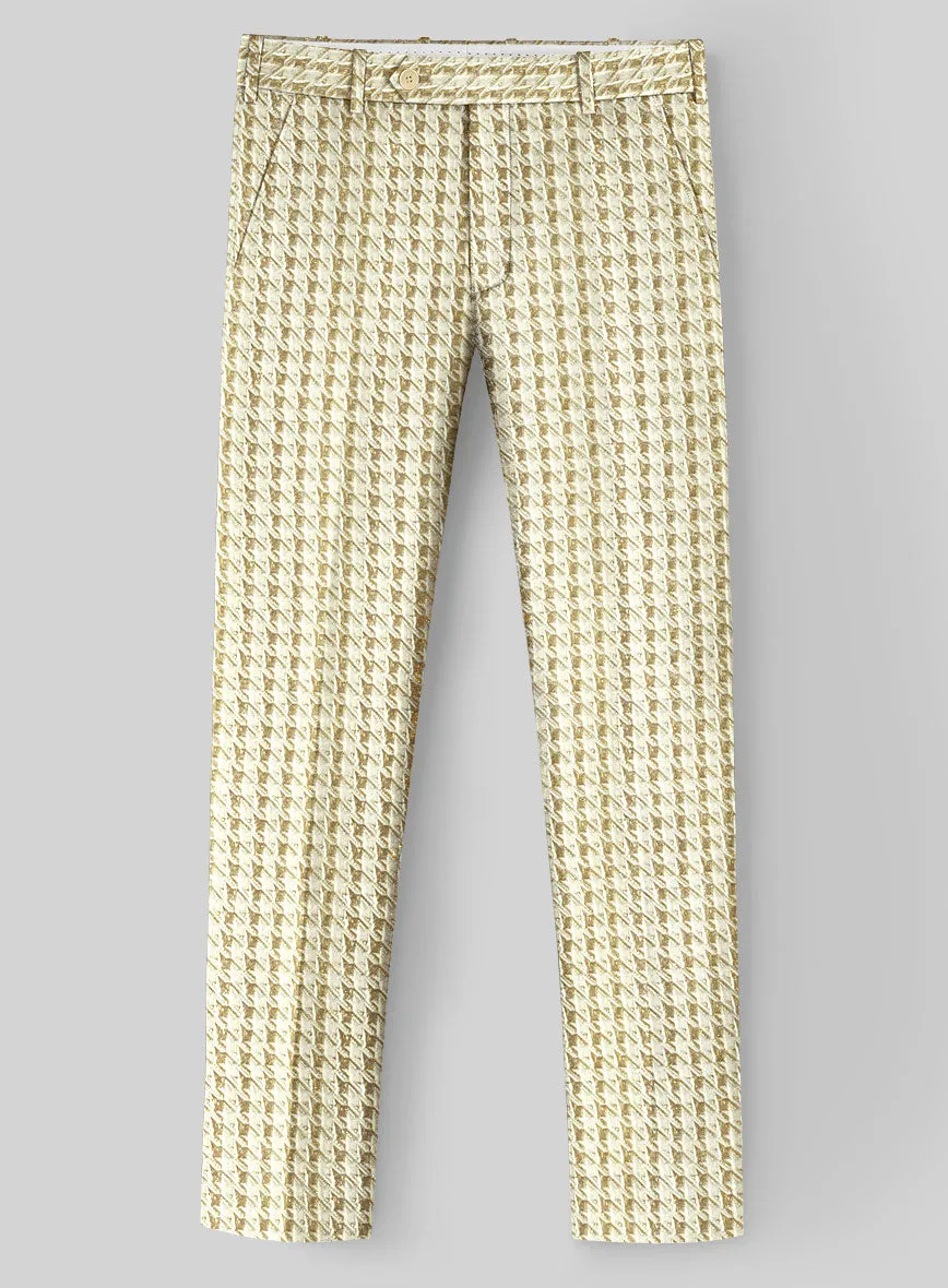 Italian Silk Golden Houndstooth Pants