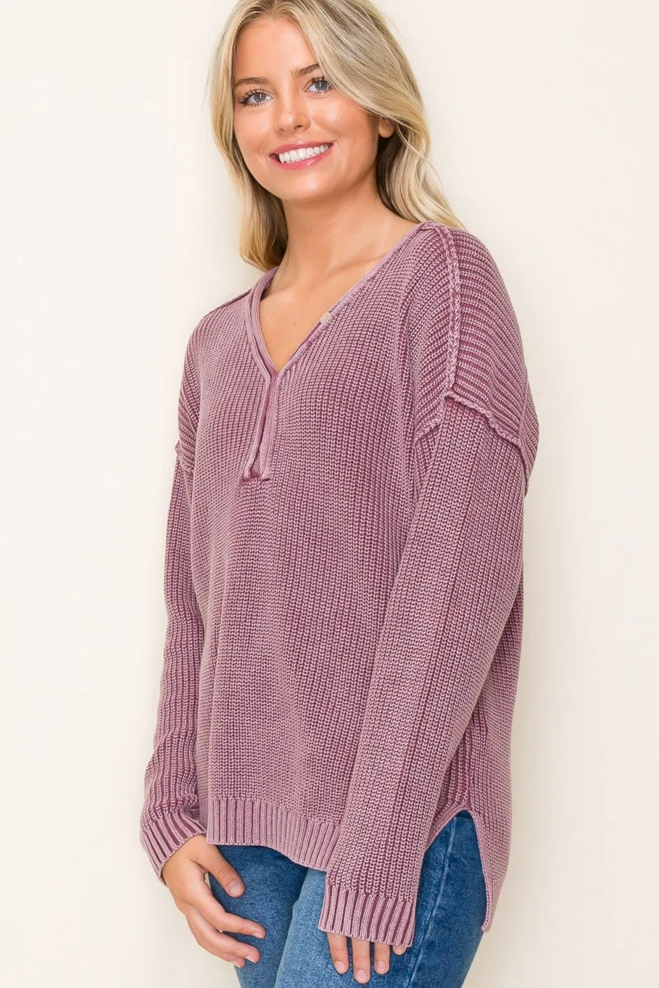 Katalina Yarn Raw Edge Knit Sweater