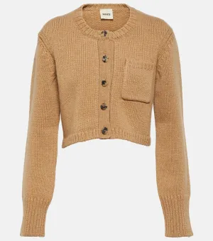 Lavan Khaite cropped cashmere cardigan, beige