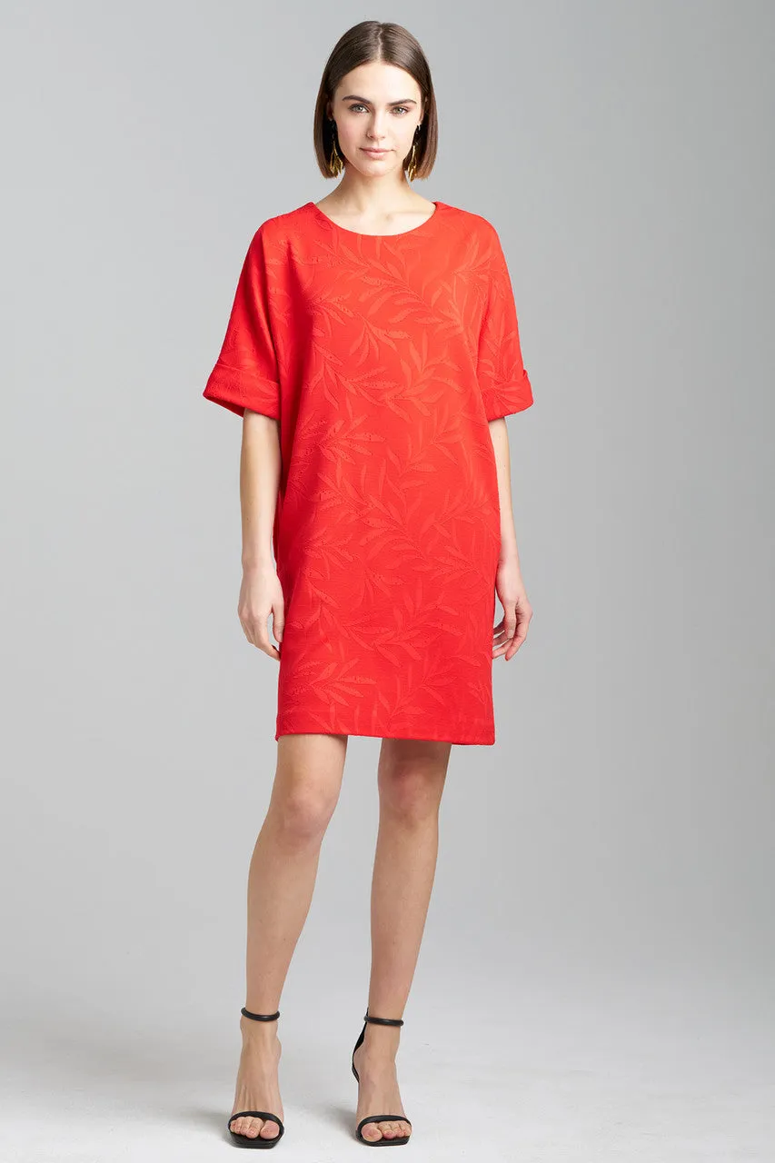 Leaves Jacquard T-Shirt Dress