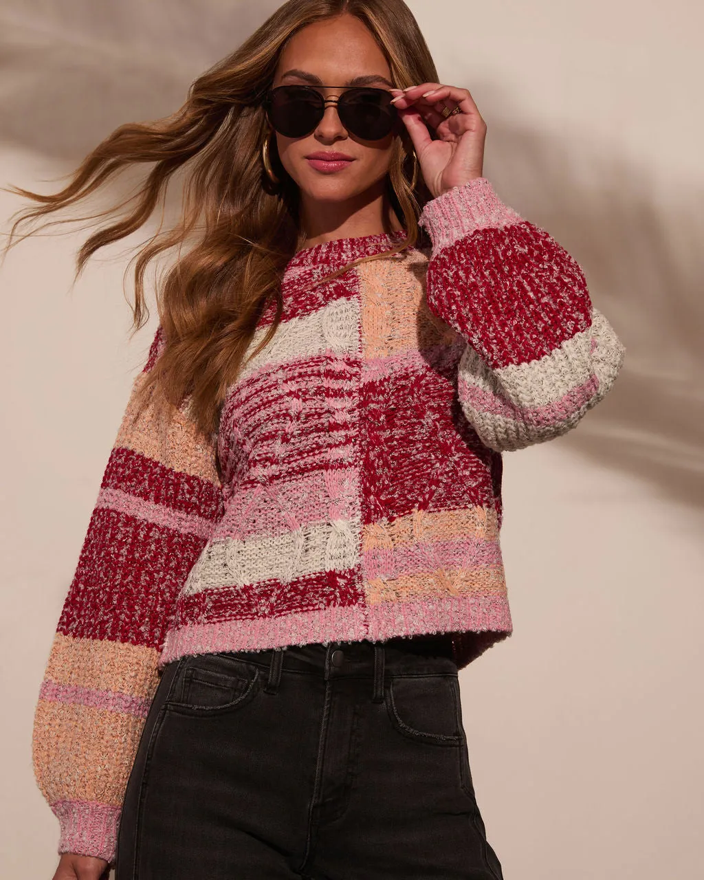 Leena Crochet Cable Knit Sweater