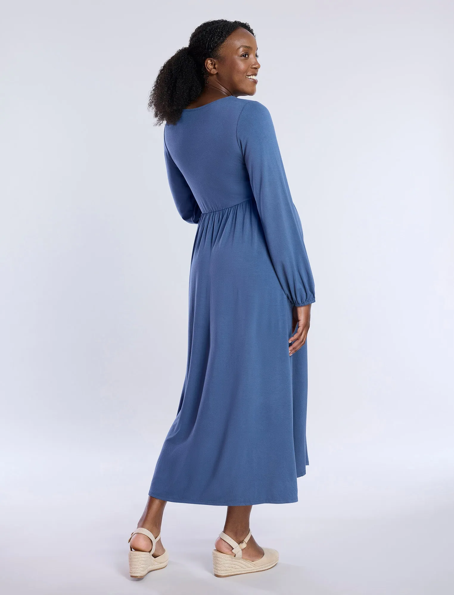 Long Sleeve Empire Waist Maxi Dress