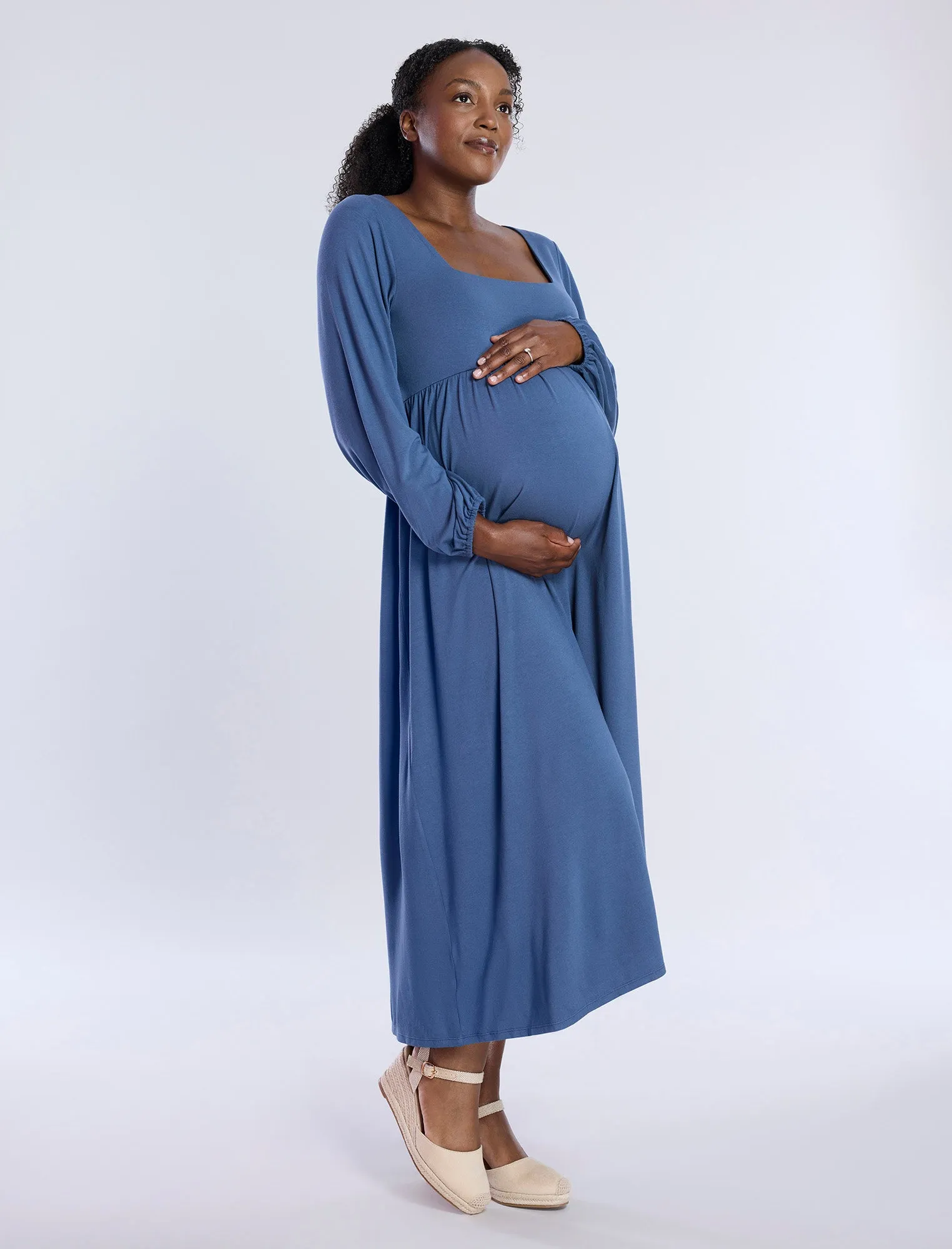 Long Sleeve Empire Waist Maxi Dress