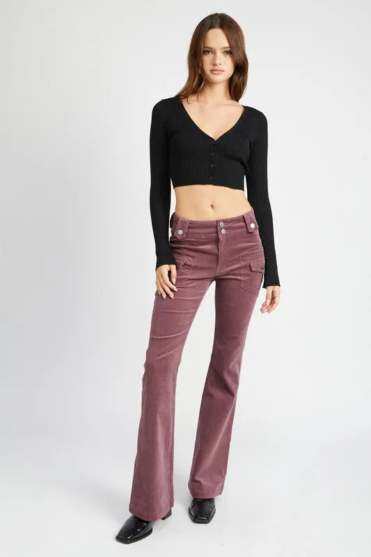 Low Rise Bell Bottom Pants