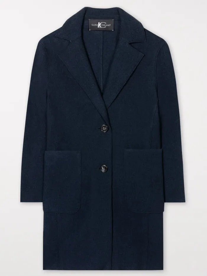 Luisa Cerano Wool Blazer Coat In Midnight Blue 408945 3680 Col 0265