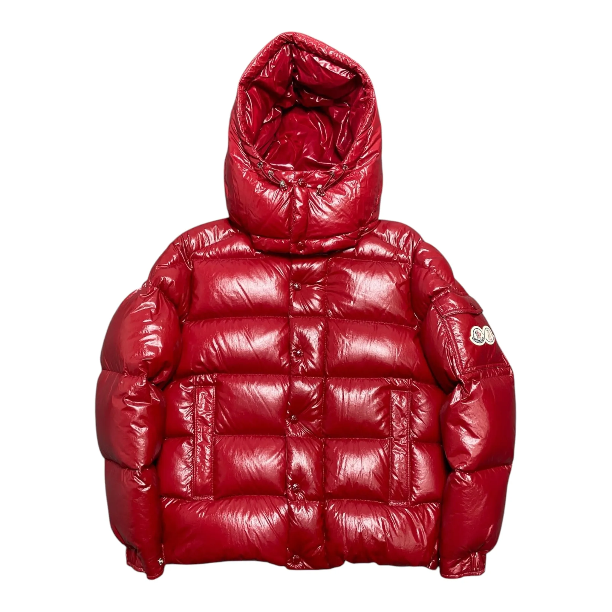 Moncler Maya 70th Anniversary Special Edition Short Down Jacket Berry Red Pre-Owned