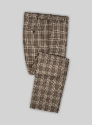 Noble Hugo Brown Wool Silk Linen Pants