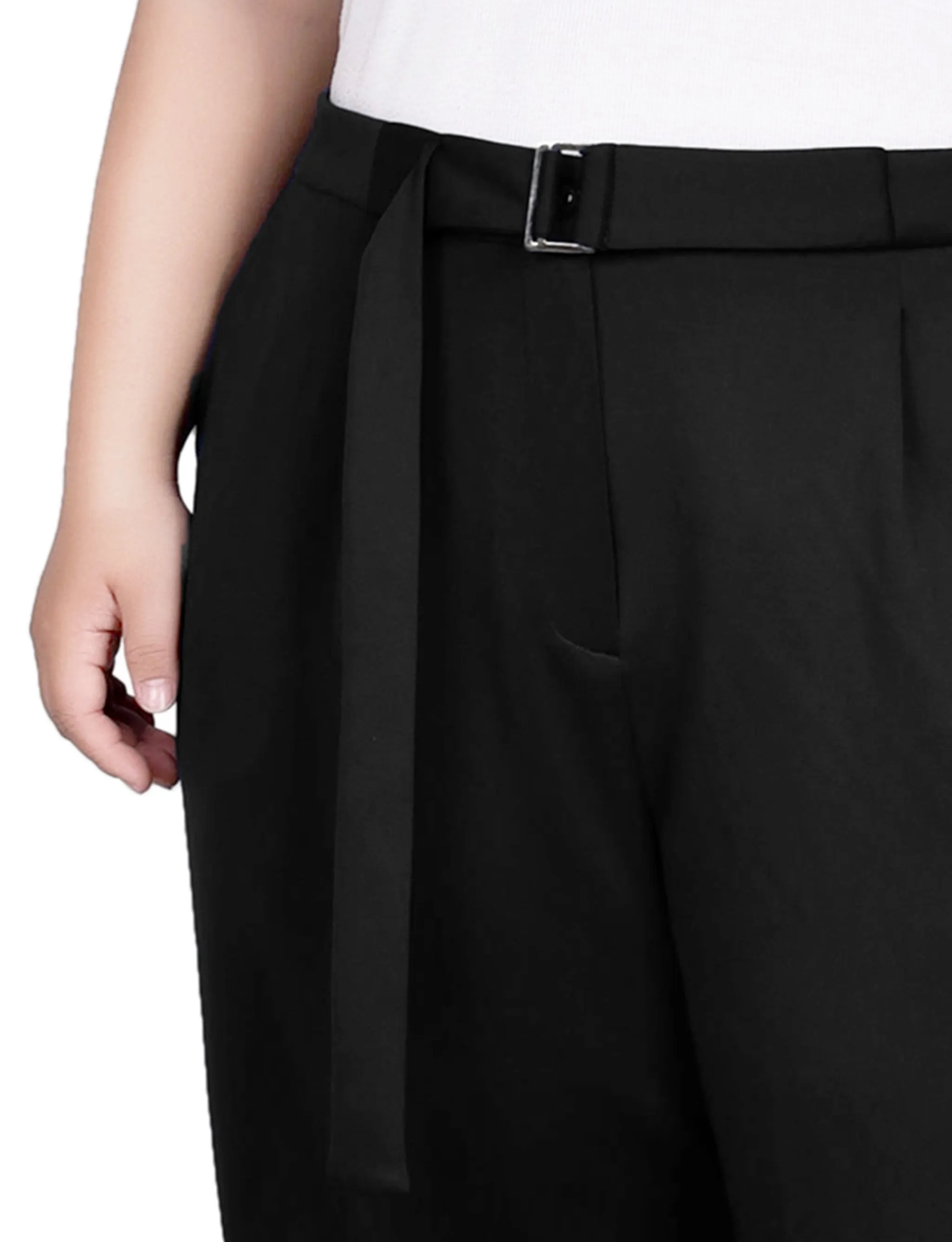 Plus Size Belted Scuba Pant