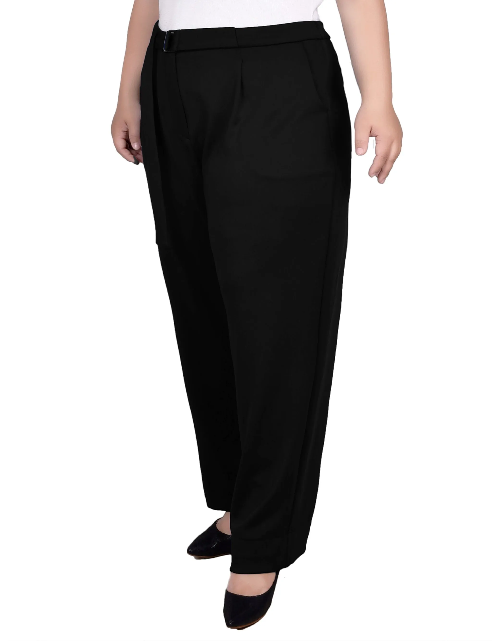 Plus Size Belted Scuba Pant