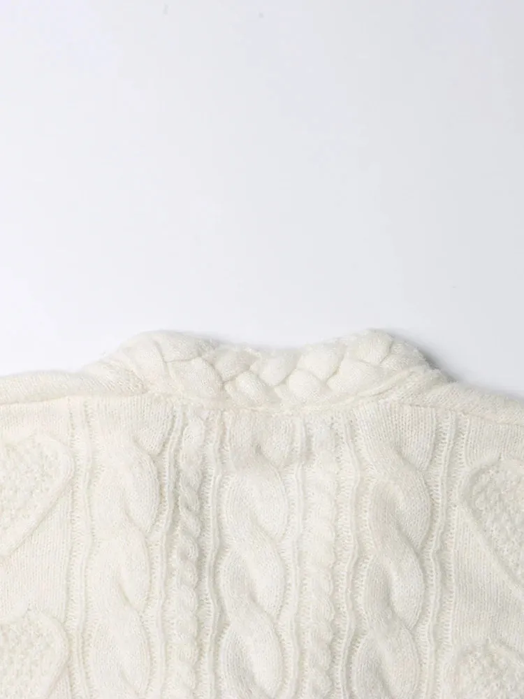 Pre Order:  Bejeweled Buttons Cable Knit Sweater