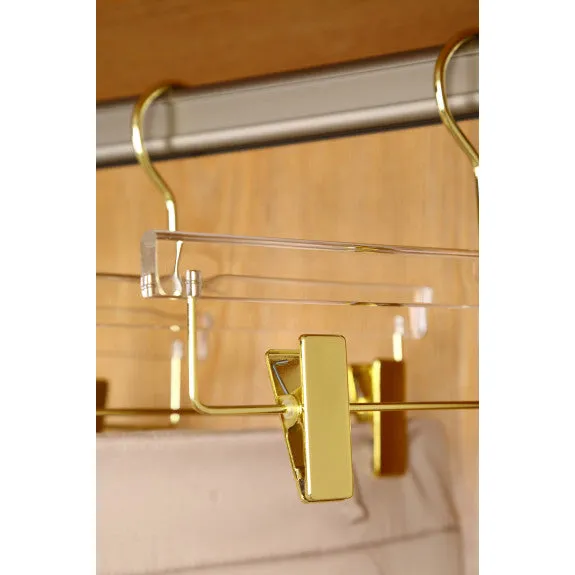 Quality Acrylic Skirt Hangers - Gold Flat 1pc